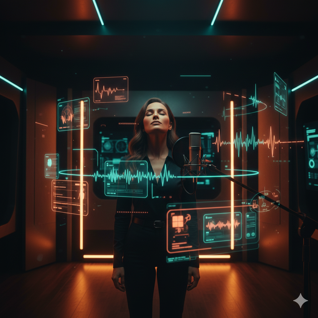 Actor practicing with AI-powered Scene Partner